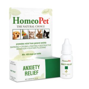 homeopet anxiety relief medicine for pets, natural anxiety relief for dogs and cats, cat and dog calming medicine, 15 milliliters