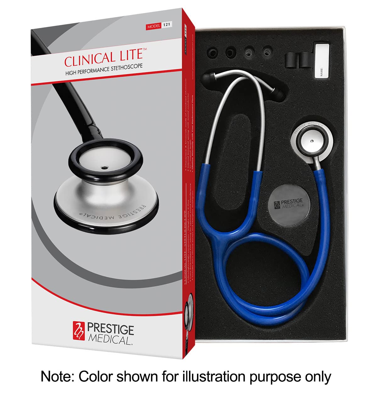 Prestige Medical Clinical Lite Stethoscope, Stealth, 31 Inch (Pack of 1)