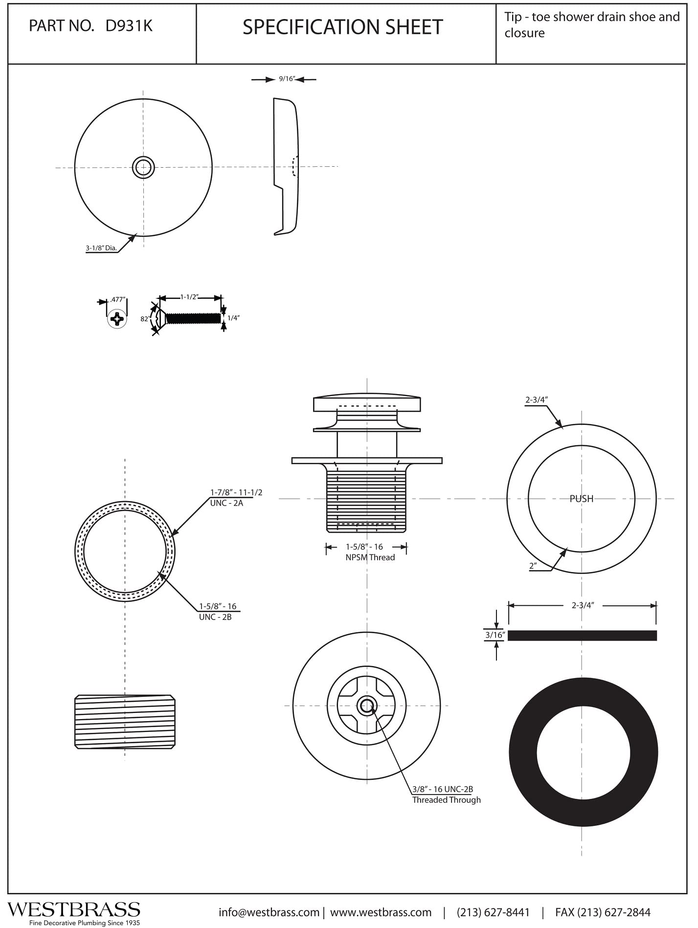 Westrbass Tip Toe Universal Tub Trim with One-Hole Faceplate, Satin Nickel, D931K-07