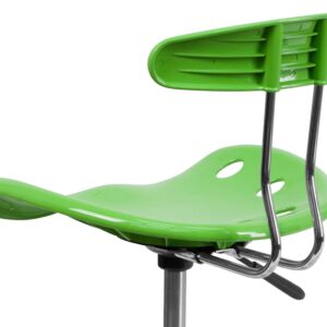 Flash Furniture Elliott Vibrant Apple Green and Chrome Swivel Task Office Chair with Tractor Seat