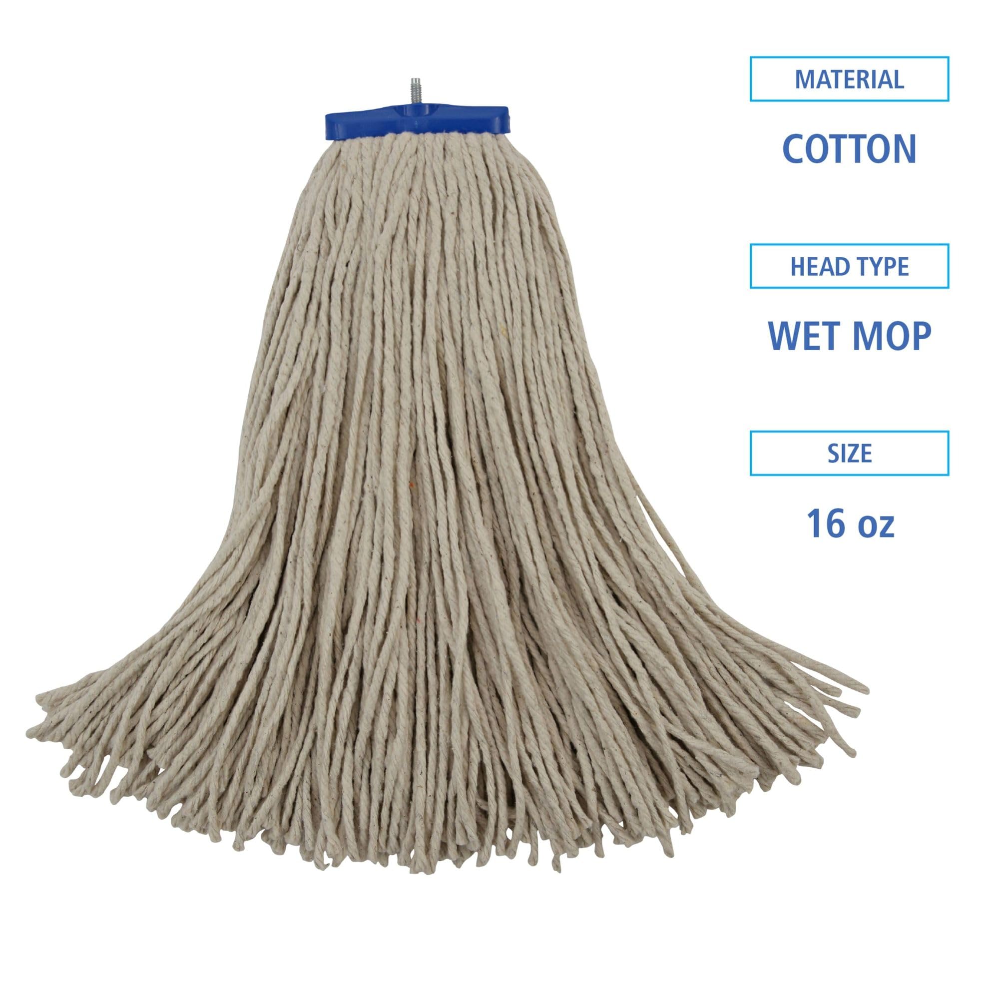 Boardwalk BWK724CEA 24 oz. Cut-End Lie-Flat Cotton Wet Mop Head - White