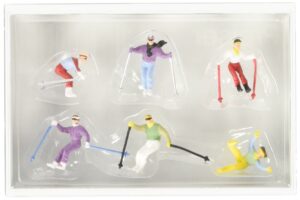 10313 downhill skiers pkg(6) ho scale figure