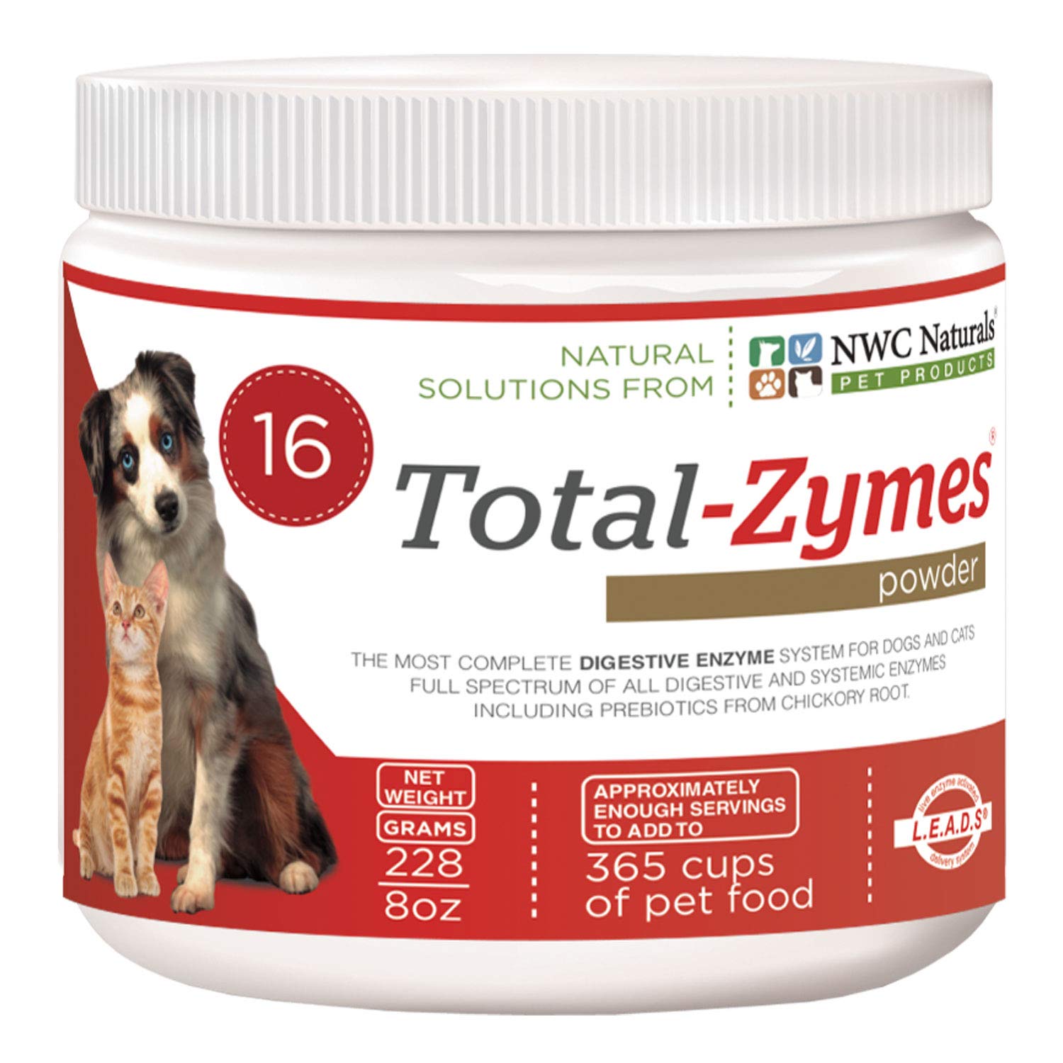 NWC Naturals - Total-Zymes- Digestive Enzymes for Dogs and Cats - Treats 365 Cups of Pet Food