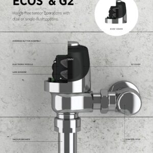 Sloan G2 EBV-129-A-U Urinal Electronic Control Module 0.5 GPF, 1.0 GPF - Compatible with Sloan Optima G2 & ECOS Sensor Urinal Flushometers | Uses 4 AA Batteries, 3325451