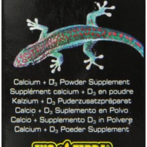 Exo Terra Calcium + D3 Powder: Ultra-fine, Phosphorus Free Formula Boosts Bone Health & Calcium Absorption Ideal for Insects, Fruits & Veggies 1.4 oz.