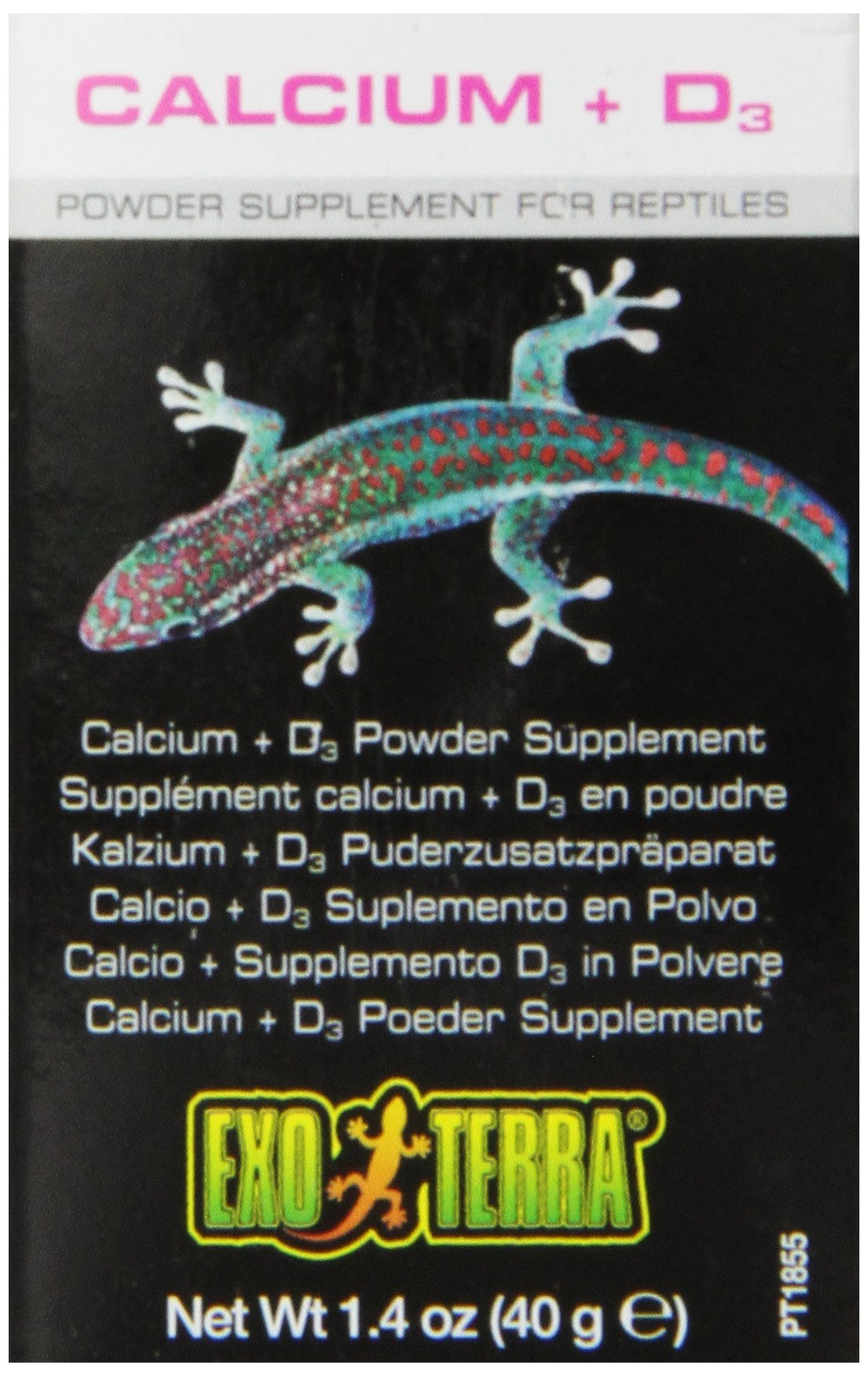 Exo Terra Calcium + D3 Powder: Ultra-fine, Phosphorus Free Formula Boosts Bone Health & Calcium Absorption Ideal for Insects, Fruits & Veggies 1.4 oz.