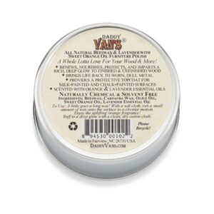 Daddy Van's All Natural Lavender & Sweet Orange Oil Beeswax Furniture Polish