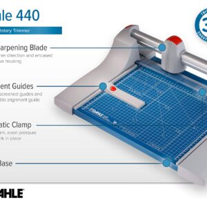 Dahle 440 Premium Rotary Trimmer, 14" Cut Length, 30 Sheet Capacity, Self-Sharpening, Automatic Clamp, German Engineered Paper Cutter