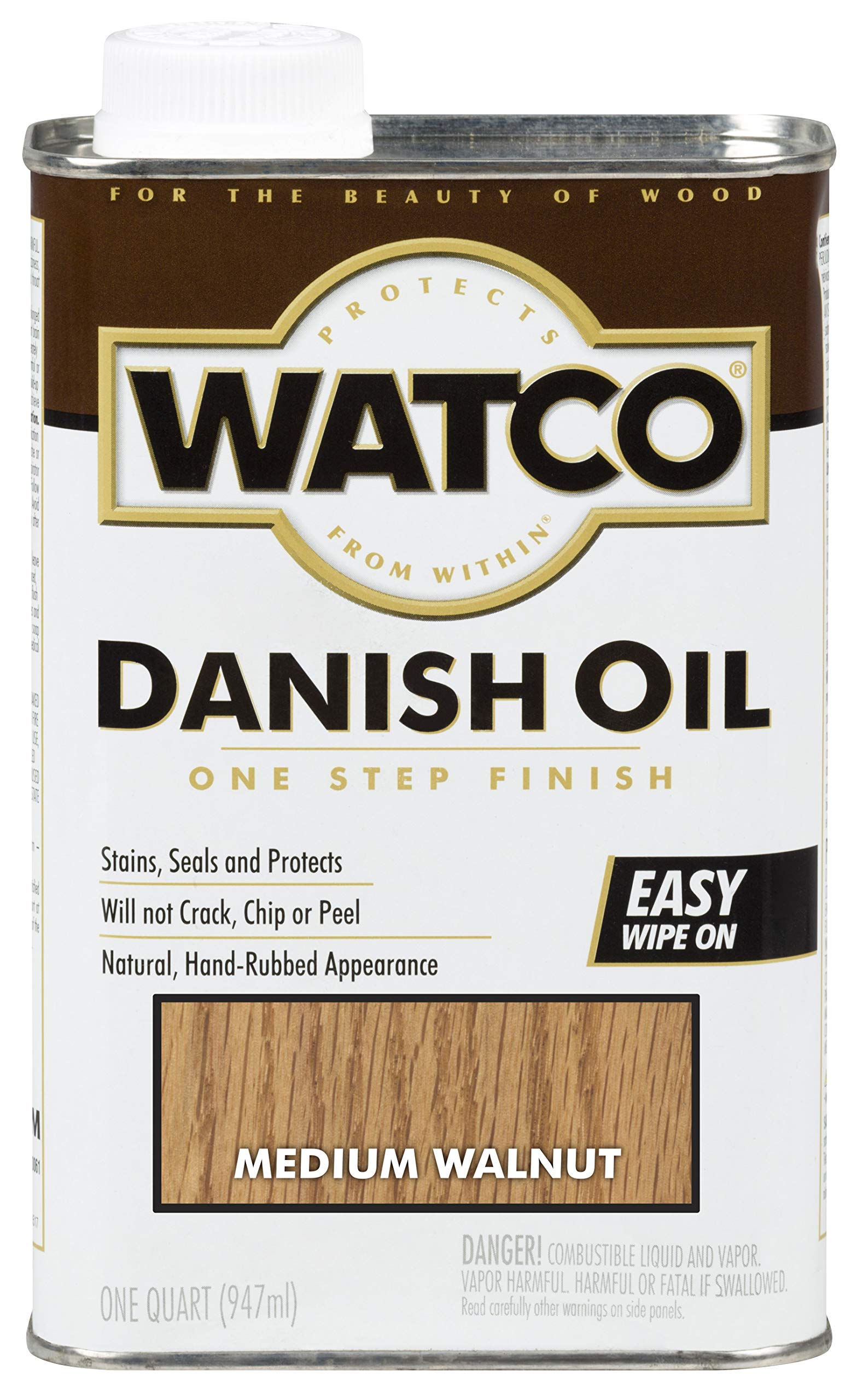 Watco A65941 Danish Oil Wood Finish, Quart, Medium Walnut