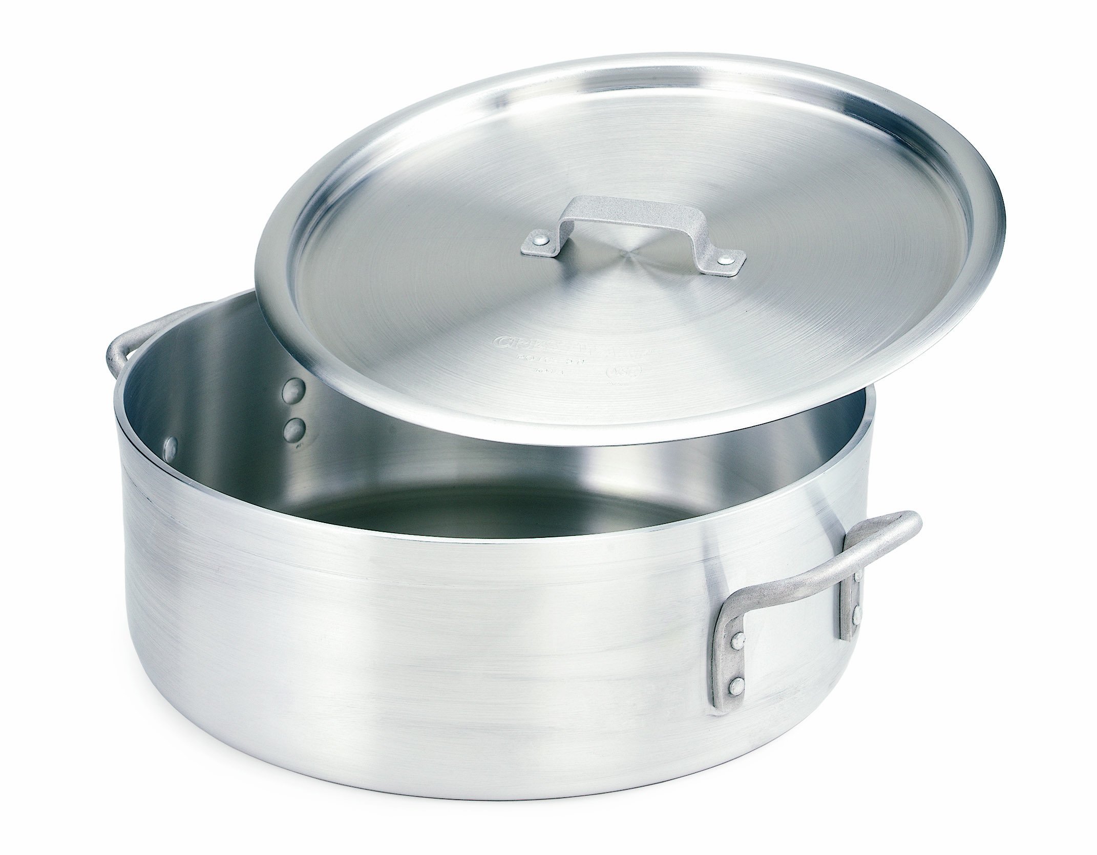 Crestware Extra Heavy Weight Pan Covers Aluminum Braziers, 25 Quart, Silver