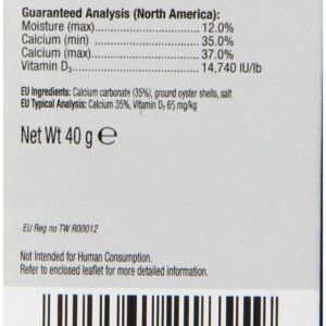 Exo Terra Calcium + D3 Powder: Ultra-fine, Phosphorus Free Formula Boosts Bone Health & Calcium Absorption Ideal for Insects, Fruits & Veggies 1.4 oz.