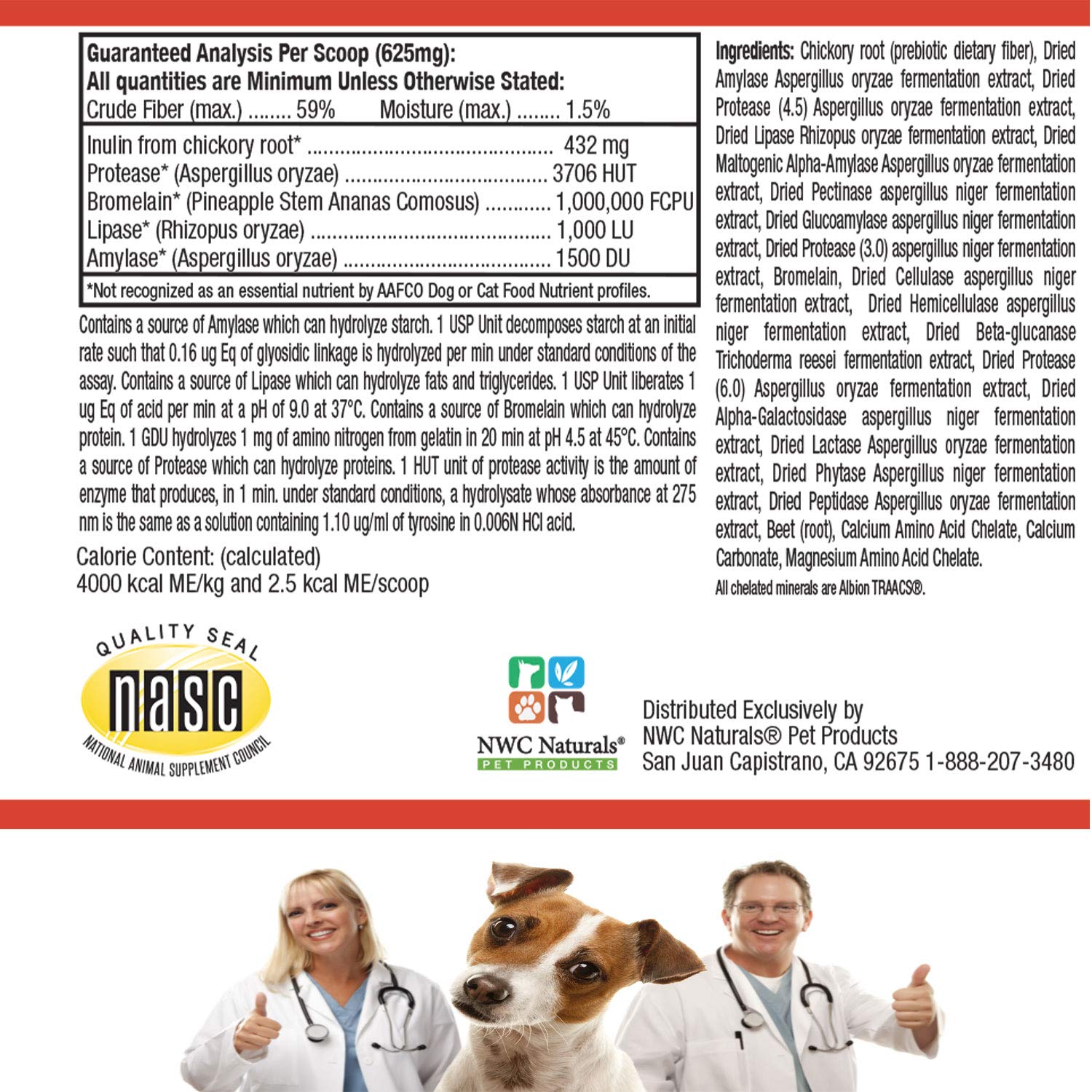 NWC Naturals - Total-Zymes- Digestive Enzymes for Dogs and Cats - Treats 365 Cups of Pet Food