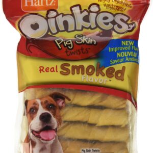 Hartz Oinkies Pig Skin Twists Chews For Dogs