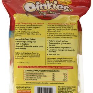 Hartz Oinkies Pig Skin Twists Chews For Dogs