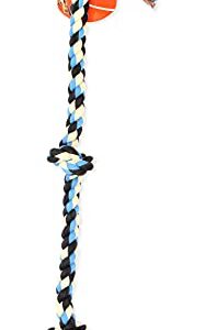 Mammoth Flossy Chews Assorted Color Rope, Premium Cotton-Poly 3 Knot Tug Dog , X-Large