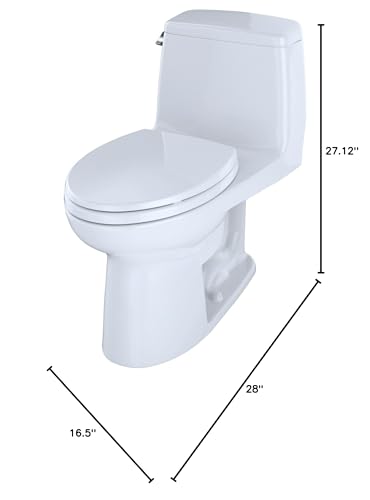 TOTO MS854114E#01 Eco Ultramax Elongated One Piece Toilet, Cotton White