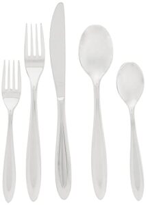 ginkgo international fontur 20-piece stainless steel flatware place setting service for 4