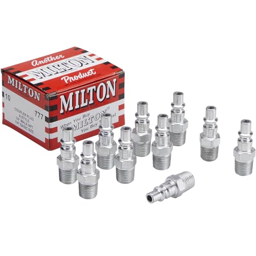 Milton 777 1/4" MNPT A Style Plug, Silver, 10 count (Pack of 1)