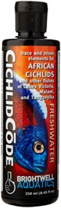 brightwell aquatics cichlidcode - trace and minor elements for african cichlids and fish of lakes victoria, malawi, and tanganyika, 125 ml