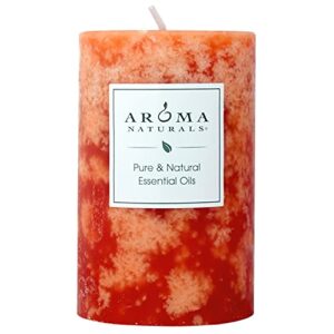 aroma naturals orange and cedar essential oil scented pillar candle, clarity, 2.5 inch x 4 inch