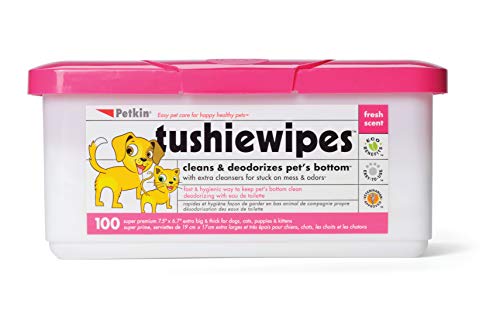 Petkin Tushie Wipes, Pack of 100