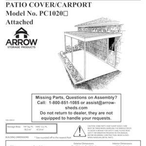 Arrow Patio Cover Attachment, 10 by 20-Feet