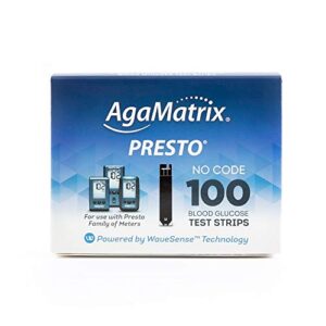 AgaMatrix Presto Test Strips, 100 Count (Pack of 1)