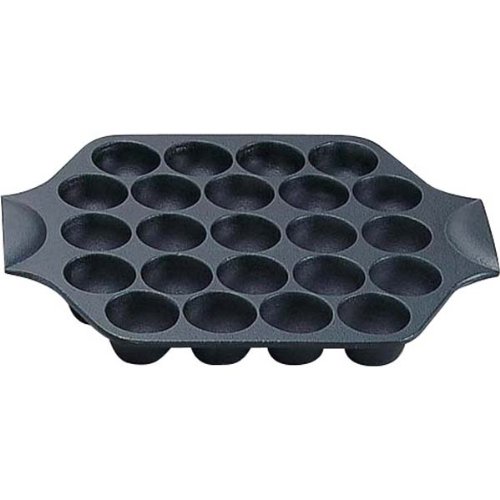 Iwachu 24025 Takoyaki 23 Holes, Induction Compatible, Black Baking, Nambu Ironware, Black Casting, 1.6 inches (4 cm) Hole Diameter 1.6 inches (4 cm)