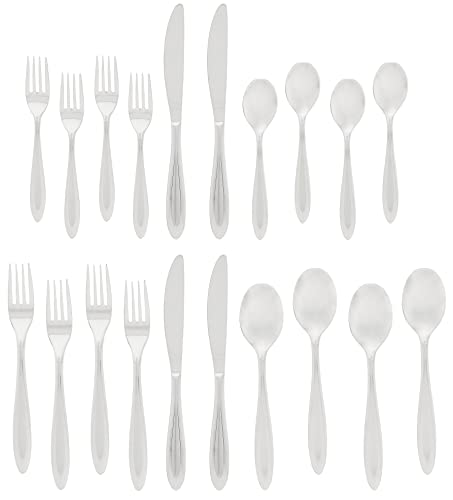 Ginkgo International Fontur 20-Piece Stainless Steel Flatware Place Setting Service for 4