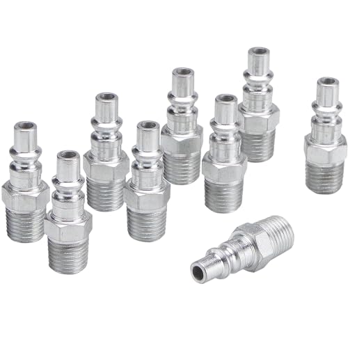 Milton 777 1/4" MNPT A Style Plug, Silver, 10 count (Pack of 1)