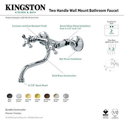 Kingston Brass KS216ORB Kingston Bathroom Faucet, Oil Rubbed Bronze