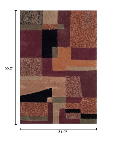 SAFAVIEH Rodeo Drive Collection Accent Rug - 2'6" x 4'6", Multi, Handmade Mid-Century Modern Abstract Wool, Ideal for High Traffic Areas in Entryway, Living Room, Bedroom (RD868A)