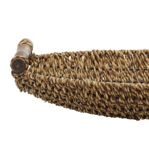 Deco 79 Coastal Storage Seagrass Metal Basket S/3 19",17",15"-87536, Brown