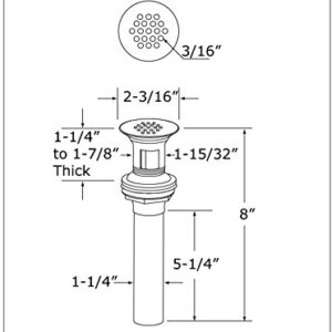 Westbrass D411-2-26 Grid Strainer Lavatory Drain with Overflow Holes-Exposed, Polished Chrome