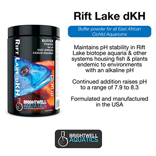 Brightwell Aquatics Rift Lake dKH - Alkalinity Increasing Buffer Powder for East African Cichlid Aquariums, 250-g