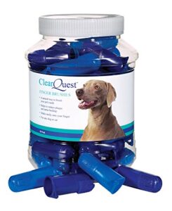 clearquest finger brush canisters — convenient toothbrushes for cleaning pets' teeth, 50-pack