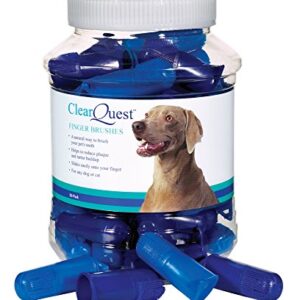 ClearQuest Finger Brush Canisters — Convenient Toothbrushes for Cleaning Pets' Teeth, 50-Pack