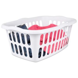 Sterilite Rectangular Laundry Basket, White