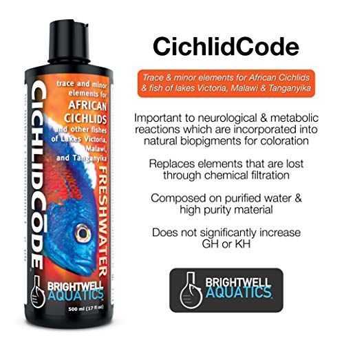 Brightwell Aquatics CichlidCode - Trace and Minor Elements for African Cichlids and Fish of Lakes Victoria, Malawi, and Tanganyika, 125 ml