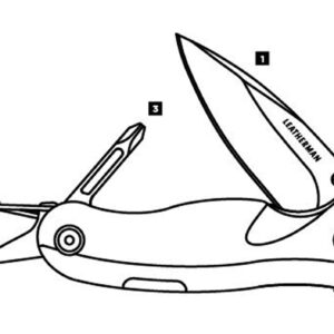 LEATHERMAN - Crater C33T Lightweight Folding Knife with Bottle Opener, Stainless Steel