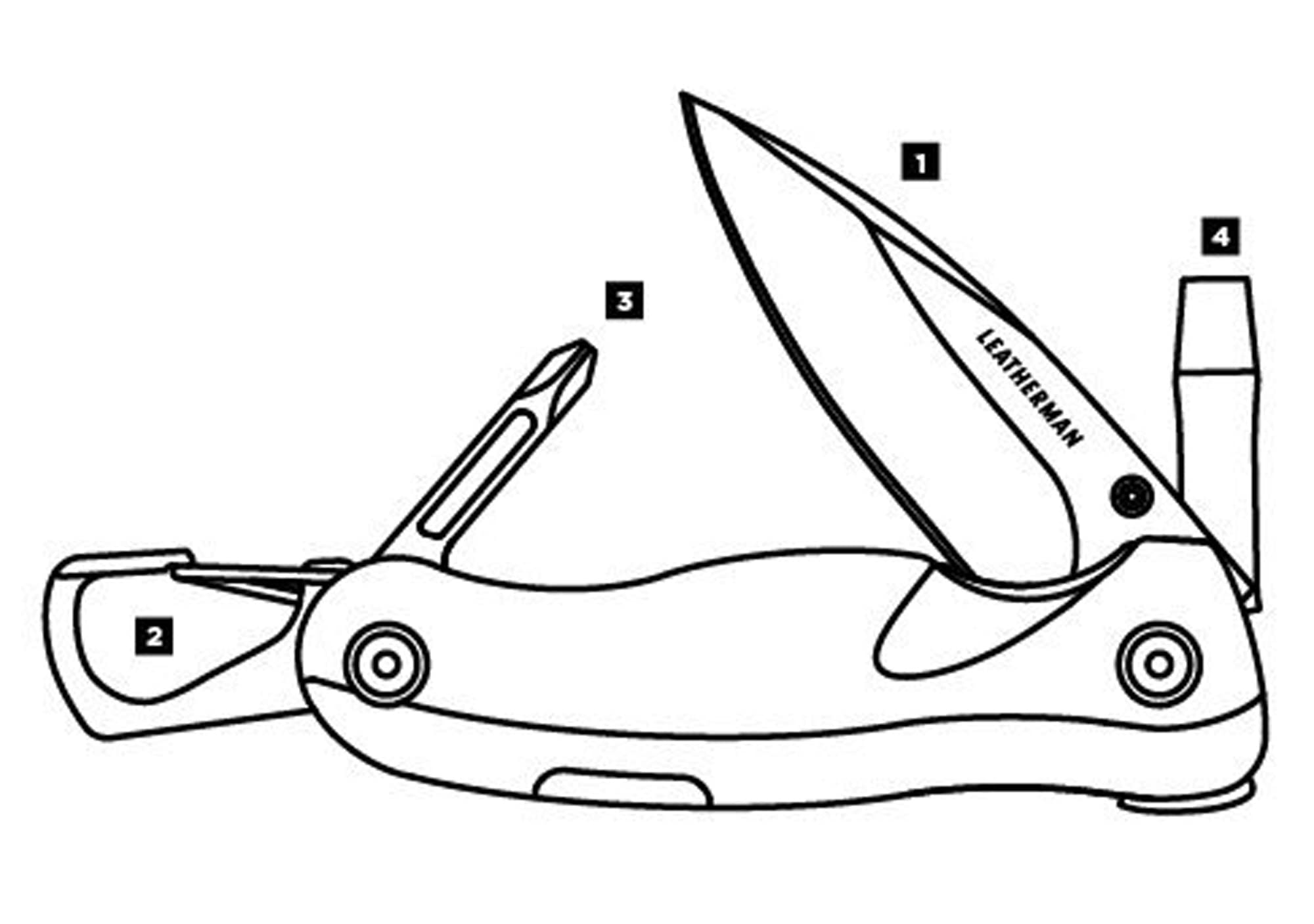 LEATHERMAN - Crater C33T Lightweight Folding Knife with Bottle Opener, Stainless Steel