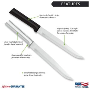 Rada Cutlery Slicing Knife – Stainless Steel Blade With Black Steel Resin Handle Made in USA, 11-3/8 Inches