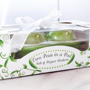 Kate Aspen Two Peas in A Pod Ceramic Salt and Pepper Shakers in Ivy Print Gift Box