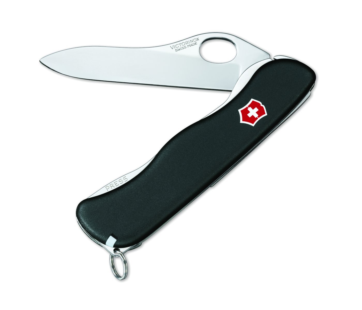 Victorinox Swiss Army One-Hand Sentinel Non-Serrated Pocket Knife, Black, 111mm (0.8413.M3-X2)