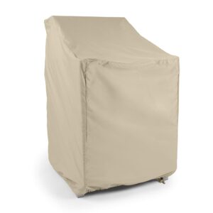 Covermates Outdoor Stacking Chair Cover - Water Resistant Polyester, Drawcord Hem, Mesh Vents, Seating and Chair Covers, 28W x 34D x 52H, Khaki