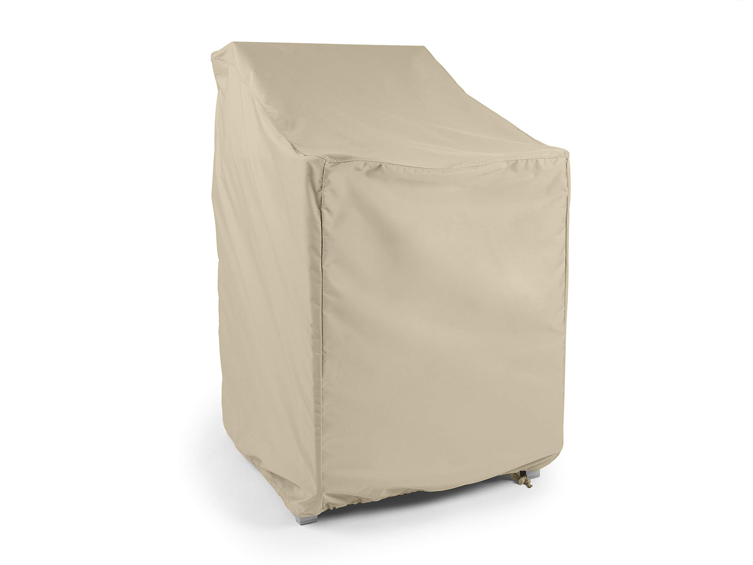 Covermates Outdoor Stacking Chair Cover - Water Resistant Polyester, Drawcord Hem, Mesh Vents, Seating and Chair Covers, 28W x 34D x 52H, Khaki