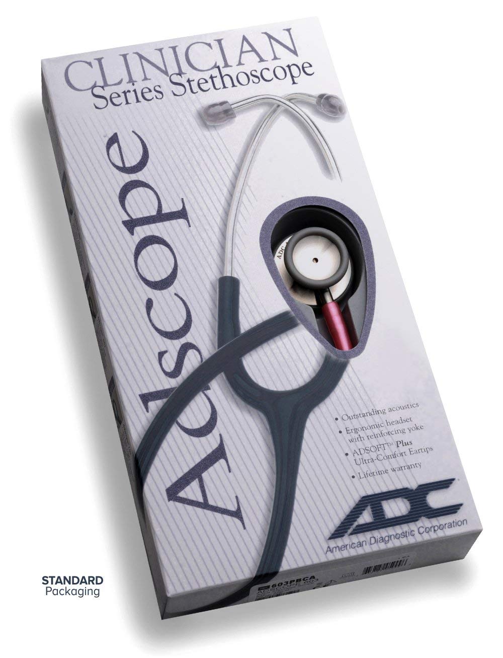 ADC 618P Adscope Adimals Model 618 Pediatric Clinician Stethoscope With Tunable AFD Technology, Pink