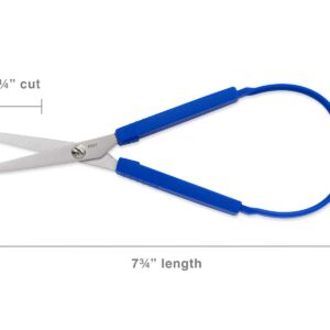 Hygloss Products Snippy Easy Spring Loop Scissors Flexible Handles, Stainless Steel Blades-Good for Special Needs and Fine Motor Skills-for Kids’ Arts & Crafts-7.75 Inches-Blue-1 Pair