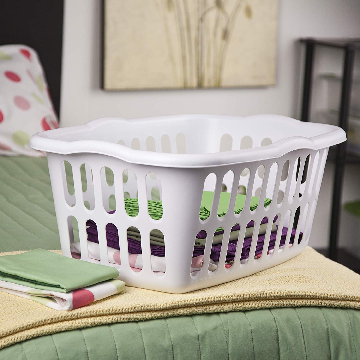 Sterilite Rectangular Laundry Basket, White