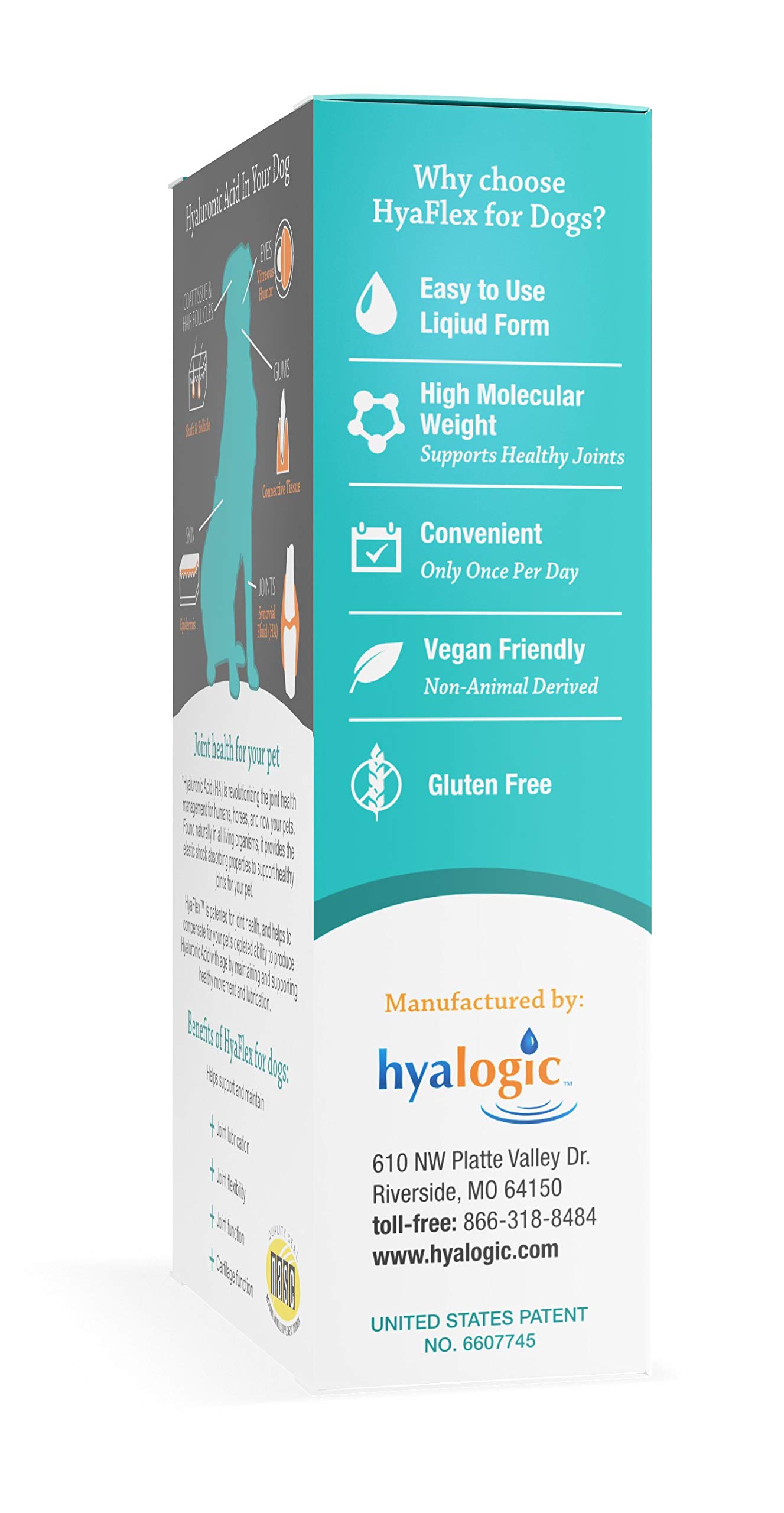 Hyalogic HyaFlex Hyaluronic Acid for Dogs - Premium Pet Supplies for Joint, Skin, Eye, and Coat Maintenance - Natural Joint Supplement for Dogs to Enhance Mobility (30ml)